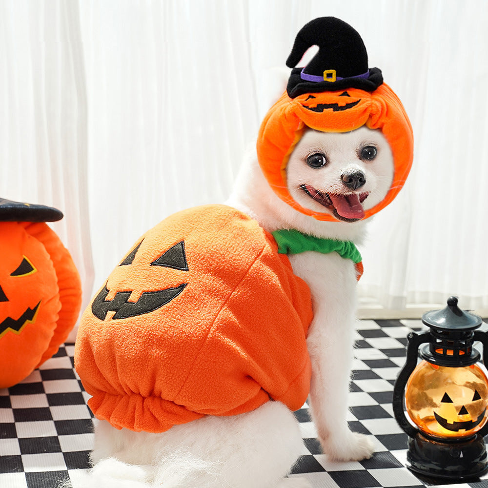 Halloween Pumpkin Pet Vest – Funny Costume Harness for Dogs & Cats