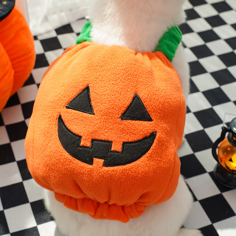 Halloween Pumpkin Pet Vest – Funny Costume Harness for Dogs & Cats