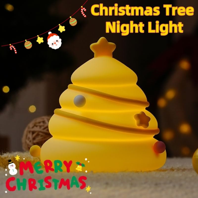 Christmas Tree Silicone Night Light – USB Rechargeable