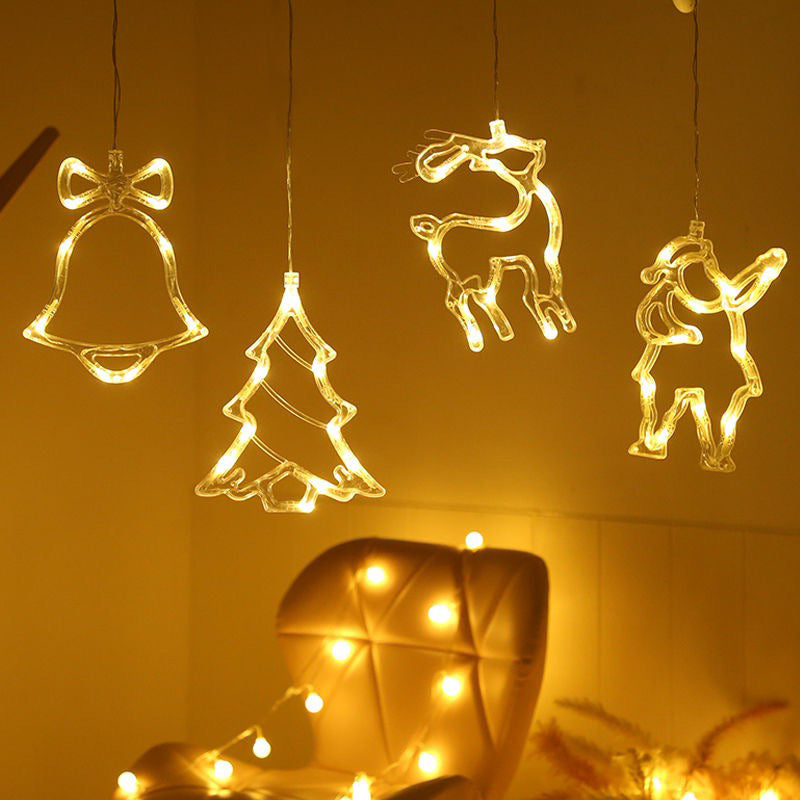 Christmas LED Window Lights – Santa, Elk, Snowman Décor