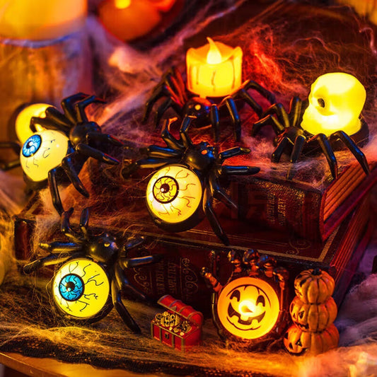 Halloween Spider Night Lights – Spooky Decoration Props for Home, Bar & Parties